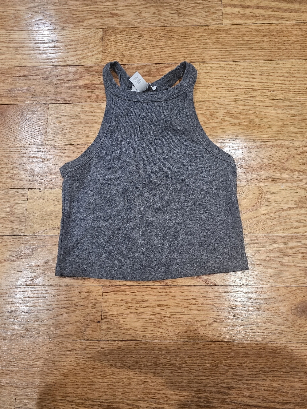 Forever 21 Charcoal Gray Racerback Cropped Tank
